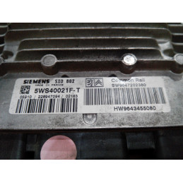 ECU SIEMENS SID 802 5WS40021F-T CITROEN C3 I 1.4 HDI 68CV HW 9643455080 SW 9647202380 - CON INMOVILIZADOR ANULADO (INMO OFF)