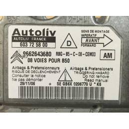 ECU AIRBAG AUTOLIV 603725800 PSA 9662643680 AM