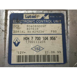ENGINE ECU LUCAS DCN R04080009F 80761H RENAULT CLIO II 1.9 D 48KW 65HP L4 8V 7700104956 HOM7700104956