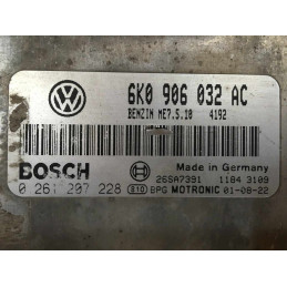 ECU MOTOR BOSCH ME7.5.10 0261207228 SEAT IBIZA II 1.4i 44KW 60CV 6K0906032AC - CON INMOVILIZADOR ANULADO (INMO / IMMO OFF)