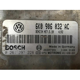 ENGINE ECU BOSCH ME7.5.10 0261207228 SEAT IBIZA II 1.4i 44KW 60CV 6K0906032AC - WITH DISABLED IMMOBILIZER (IMMO OFF)
