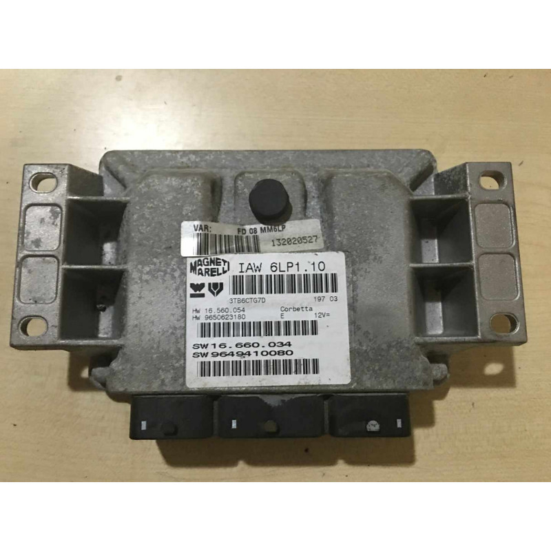 ECU MAGNETI MARELLI IAW 6LP1.10 165.600.54 CITROEN C5 2.0i 100KW 136HP HW 9650623180 SW 9649410080 - WITH DISABLED IMMOBILIZER