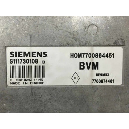 ECU MOTOR SIEMENS FENIX 3 S111730108B RENAULT MEGANE I 1.4i 55KW 75CV 77008784461 HOM7700864451 / CON INMOVILIZADOR ANULADO