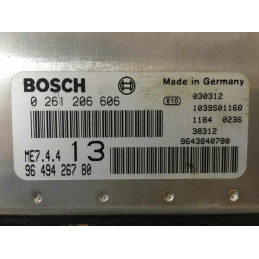 ECU BOSCH ME7.4.4 0261206606 PSA 9649426780 / SW 1037366739 - CON INMOVILIZADOR ANULADO (INMO / IMMO OFF)